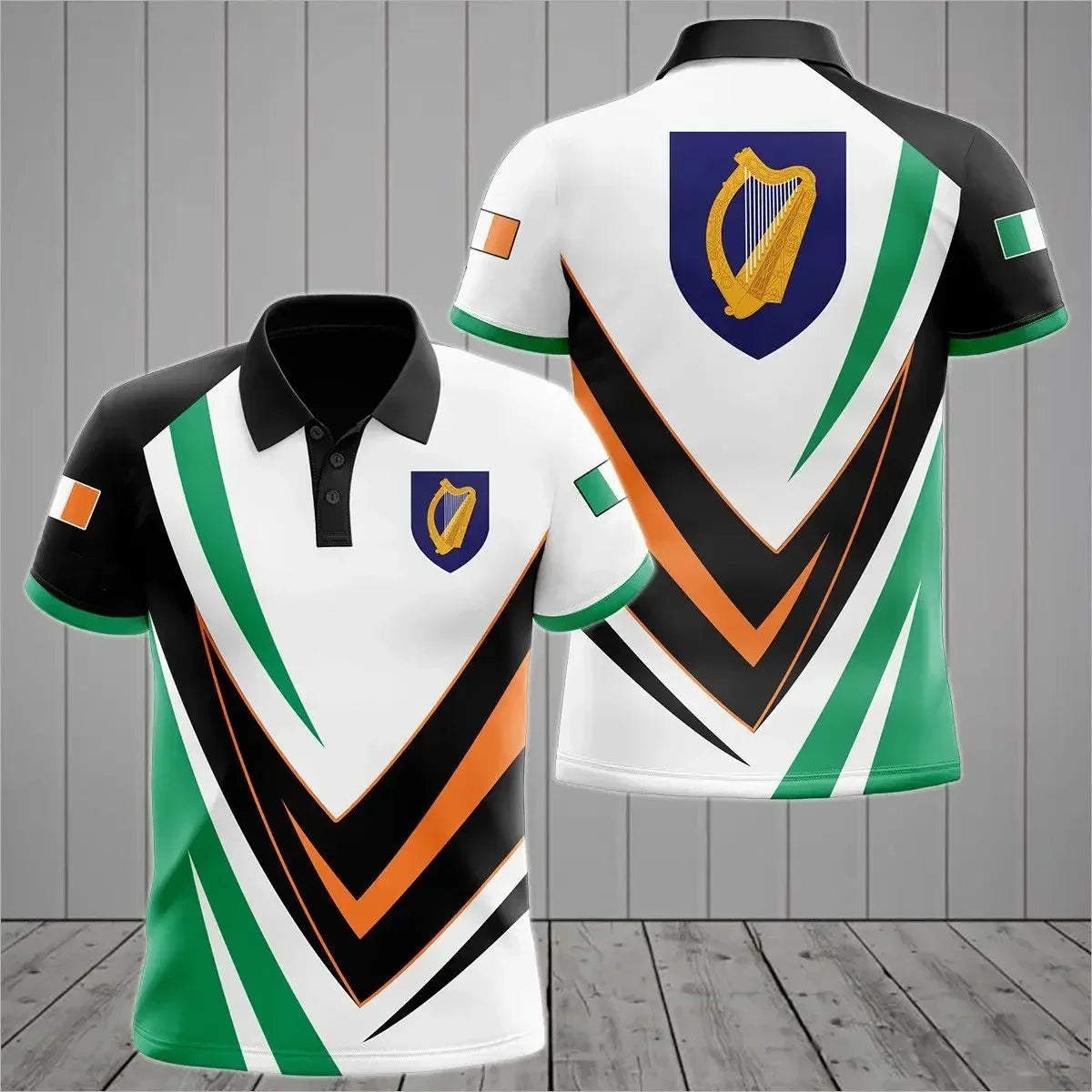 Irish Flag Badge 3D printed Polo shirt Casual street wear Men's Women's fashion jersey plus size sportswear