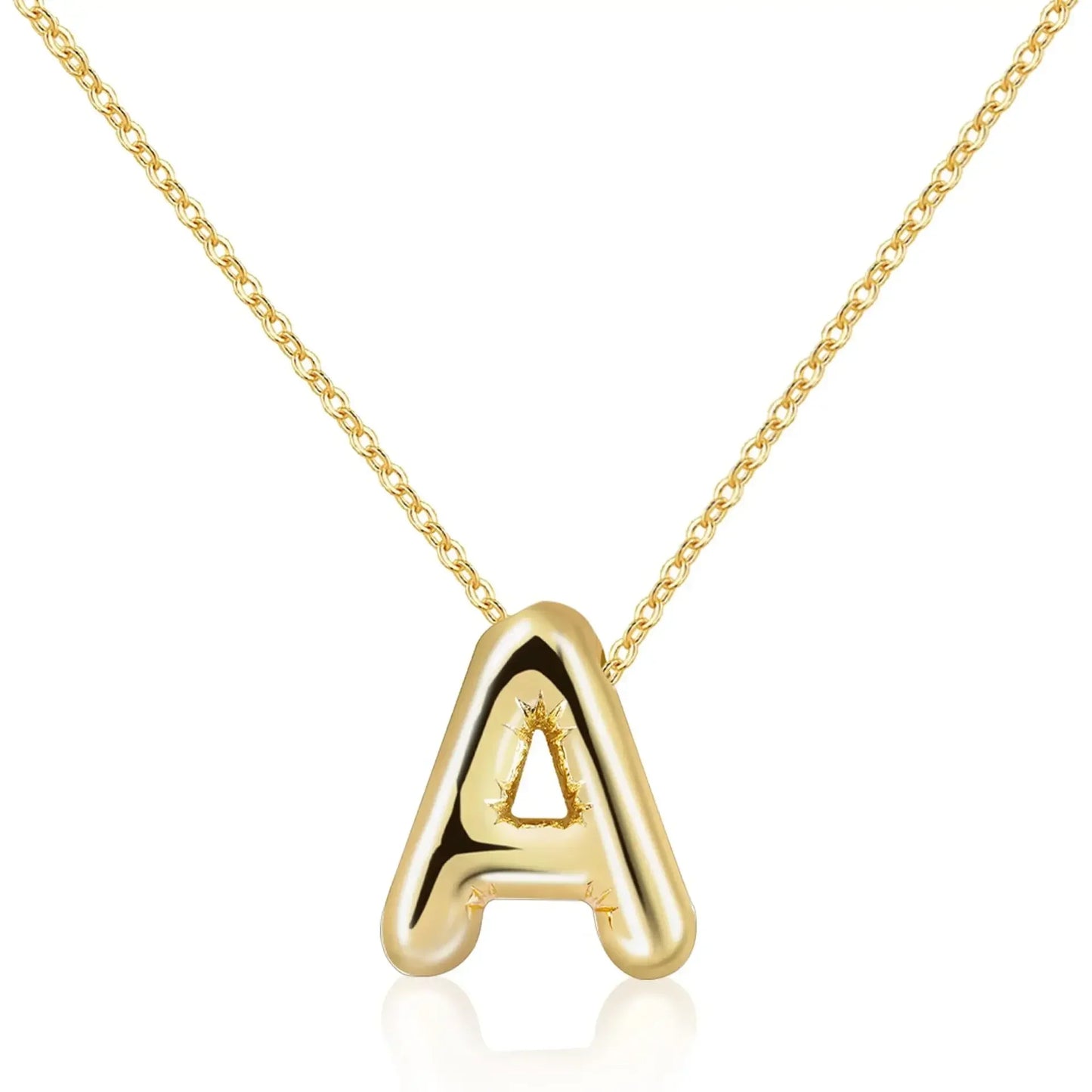 Collier avec pendentif lettre initiale en métal plaqué or LATS pour femme, homme, garçon, bijoux tendance