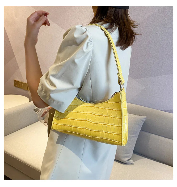 Fashion Exquisite Shopping Bag Retro Casual Women Totes Shoulder Bags Female Leather Solid Color Chain Handbag