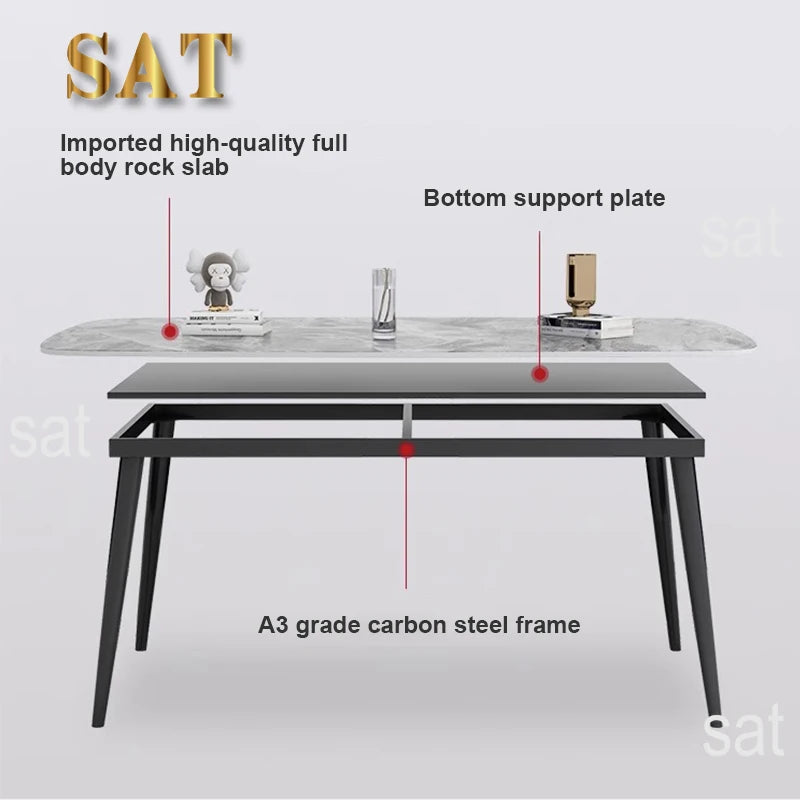 Hot Sale Customizable New Luxury Modern Dining Room Home Furniture 6 Dining Chairs Marble Dining Table Set