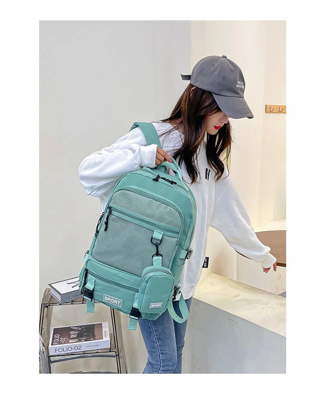 Hot Selling Solid Color Multi Kinetic Oxford Women's Backpack 2024 New Business Travel Sports High-capacity Men's Backpack