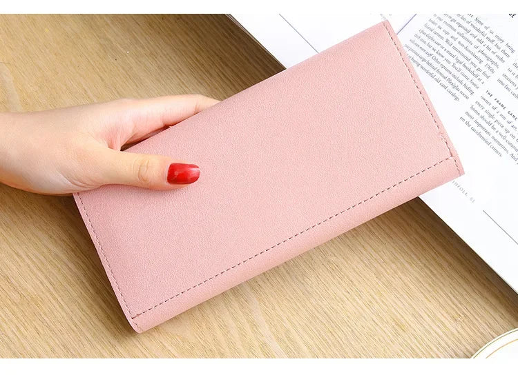 2024 Women Tri-Fold Wallet Metal Heart Pattern Girls Money Pocket Card Holder Luxury Designer Phone Clutch Fashion Card Holder