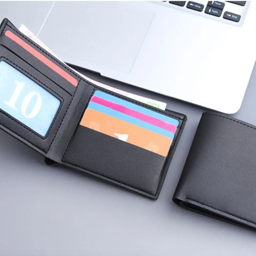 Fashion PU Leather Men Wallet Large-capacity Multi-card Slot Card Bag High Quality Folding Coin Purse