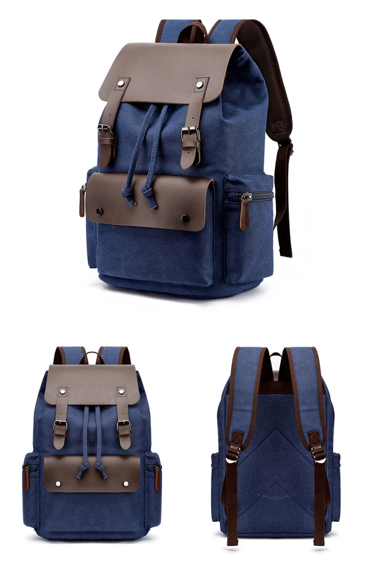 NEW Men's Backpack Vintage Canvas Backpack School Bag Men's Travel Bags Large Capacity Backpack Laptop Backpack Bag High Qualit