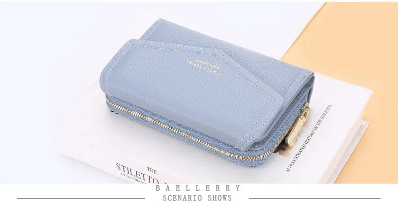 Baellerry Women Wallets Fashion Medium Women's Leather Wallet Top Quality Card Holder Black Coin Purses Green Wallets for Women