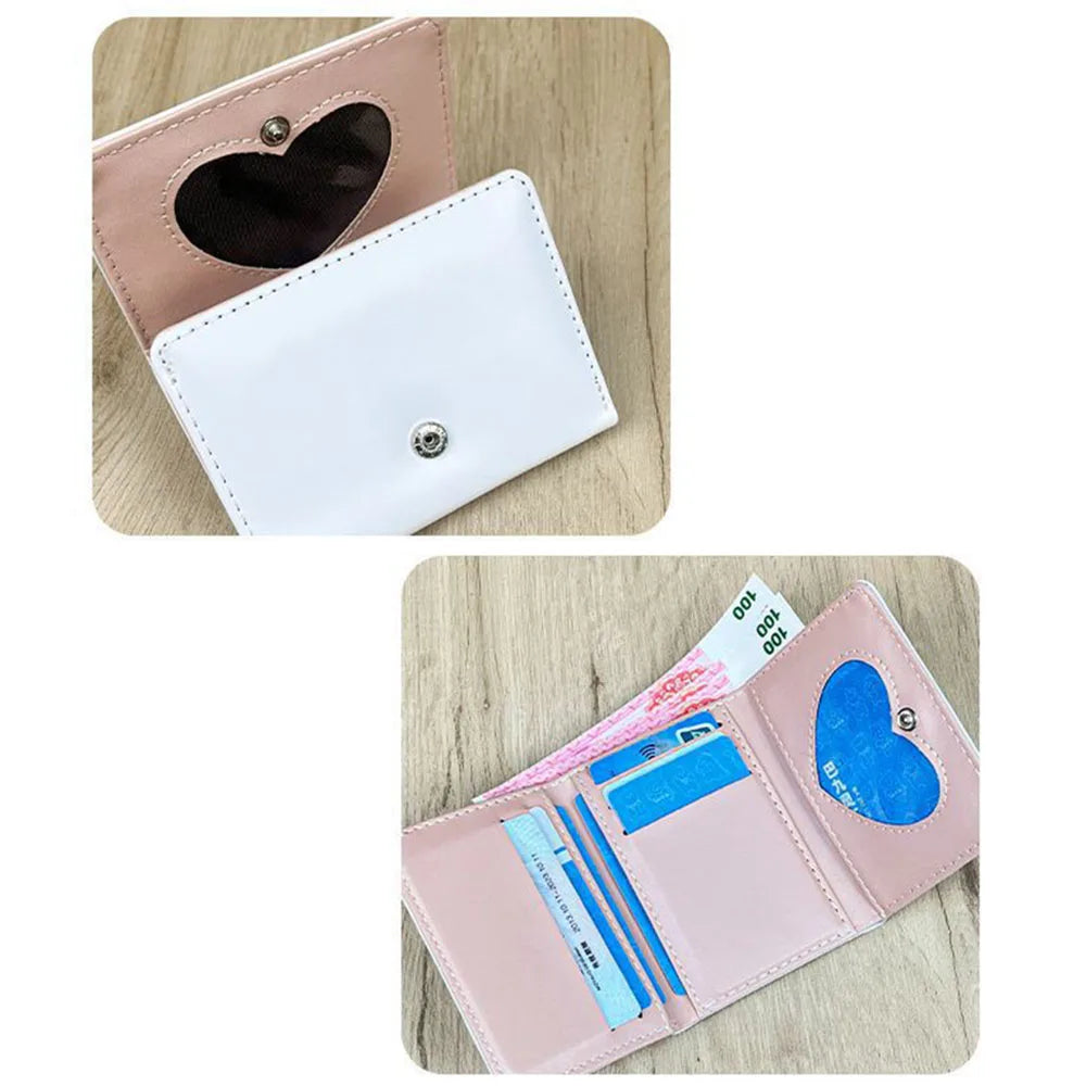 PU Leather Cute Women Wallet Coin Purse Simple 3 Folds Multi-card Slots Card Holder Cute Cat Dog Short Wallets for Girls