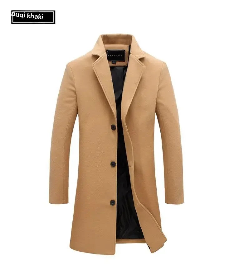 Manteau en laine2022 Nouveau trench-coat mi-long slim de style coréen pour hommes Usine de vente en gros de veste en laine