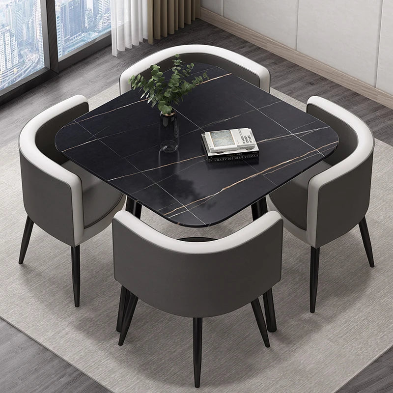 Nordic Lounge Dining Room Sets Luxury Apartment Simple Mobile Dining Room Sets Accent Modern Esstisch Minimalist Furnitures