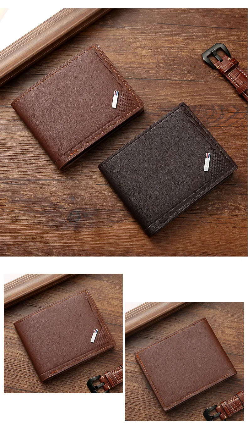 Men Inserts Foldable Wallets Picture Coin Slim Purses Business Money Credit ID Cards Holders Vintage Protection Capacity Bags