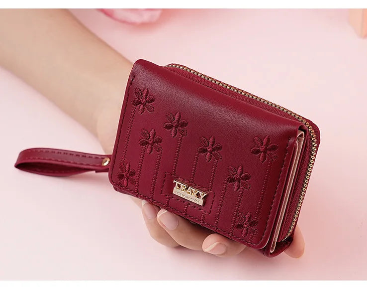 Small Women's Wallet Solid Short Pu Leather Female Wallets Hasp Coin Purse Card Holders for Girls Student 2024 Clutch Money Bag