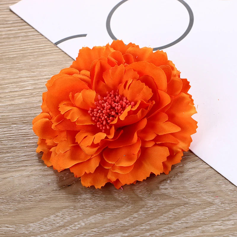 Flamenco Flowers For Hair DIY Headdress For Bridal Flocking Cloth Red Rose Flower Hairpin Hair Clip Party Hair Accessories