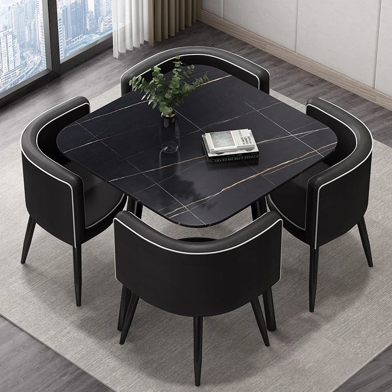 Nordic Lounge Dining Room Sets Luxury Apartment Simple Mobile Dining Room Sets Accent Modern Esstisch Minimalist Furnitures