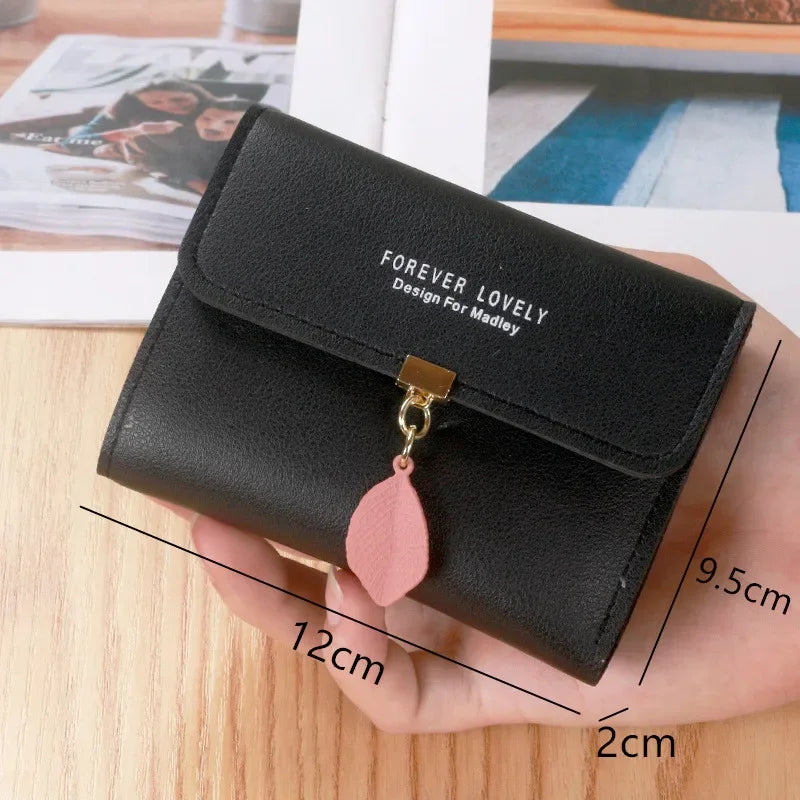 Fashion Short Women Wallet PU Leather Women Luxury Tassels Wallet Hasp Small Wallet Trend Coin Purse Ladies Card Holder Monedero