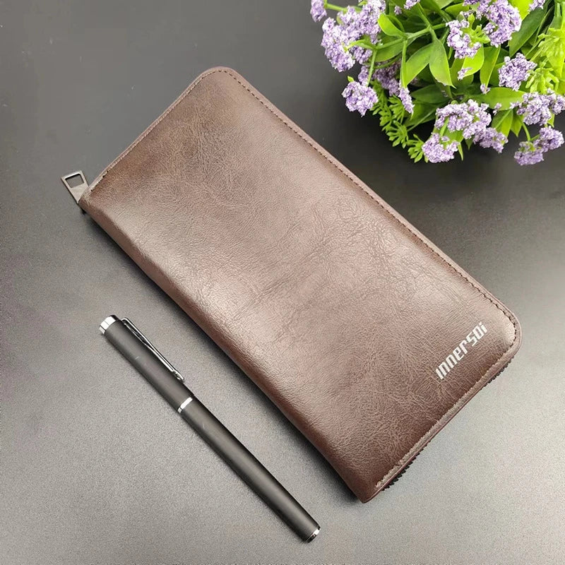 High Quality Men Wallet Long Style Credit Card Holder Male Phone Purse Zipper Large Capacity Brand PU Leather Clutch Bag For Men