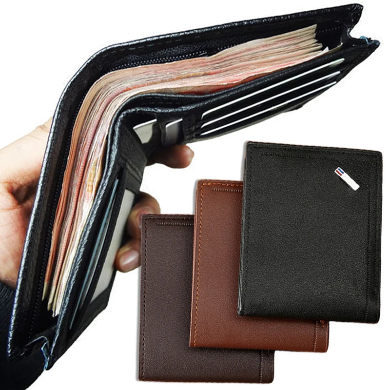 Men Inserts Foldable Wallets Picture Coin Slim Purses Business Money Credit ID Cards Holders Vintage Protection Capacity Bags