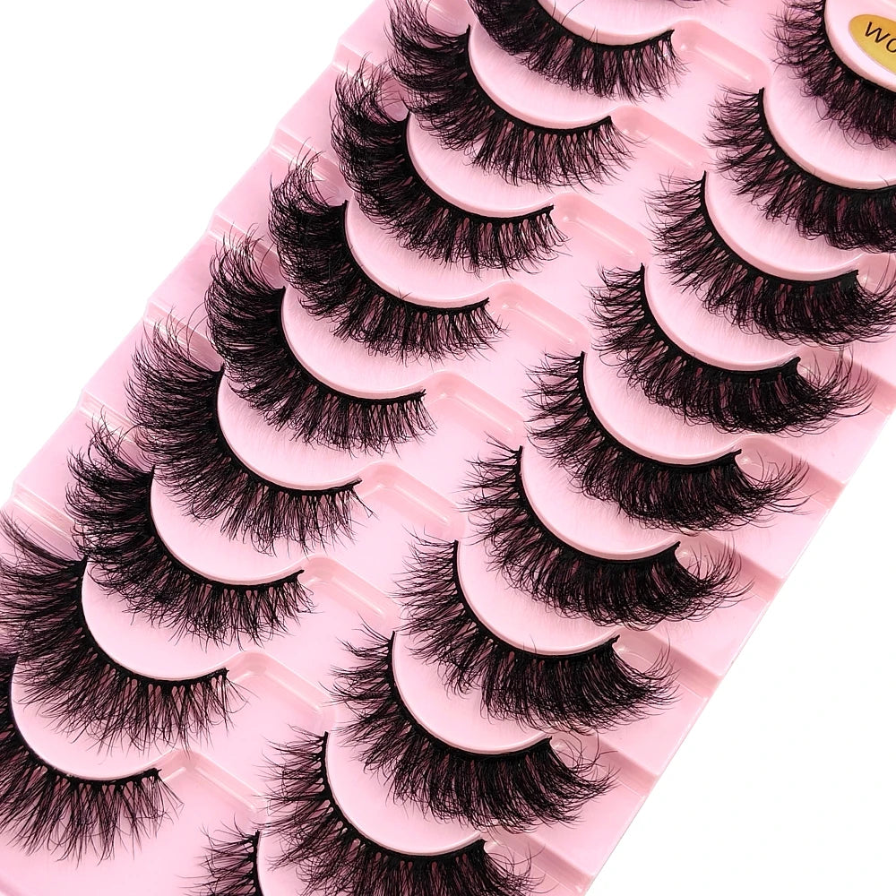 HBZGTLAD New 10 Pairs Natural False Eyelashes Fake Lashes Long Makeup 3d Mink Lashes Extension Eyelash Mink Eyelashes for Beauty