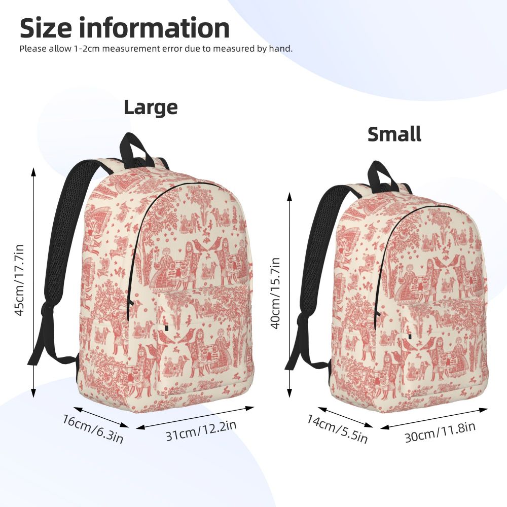 Personalized Navy Blue Toile De Jouy Canvas Backpacks Men Women Basic Bookbag for School College French Countryside Floral Bags