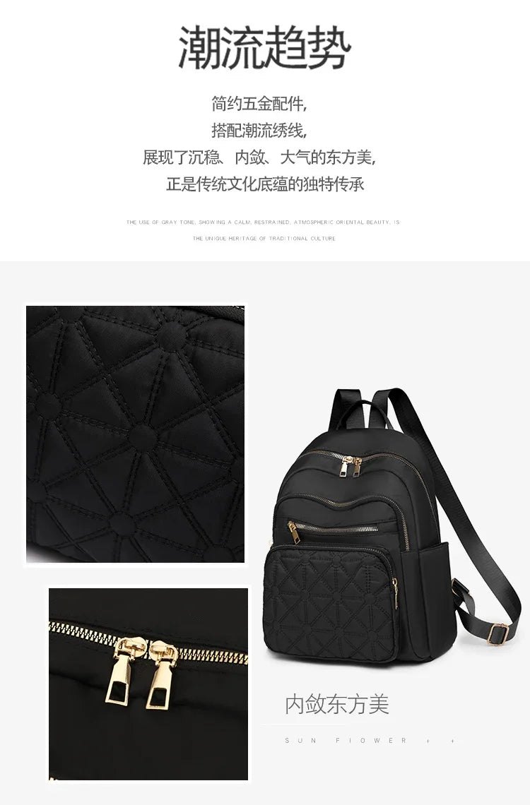 Hot Sale Fashionable Women's Backpack 2024 New Light Luxury Design Solid Color Versatile Basic Style Backpack Bolso Mujer