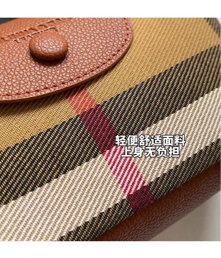 European and American Fashion Women's Bag 2024 New Check Pattern Bag Handheld Dumpling Bag Handheld Crossbody Bag