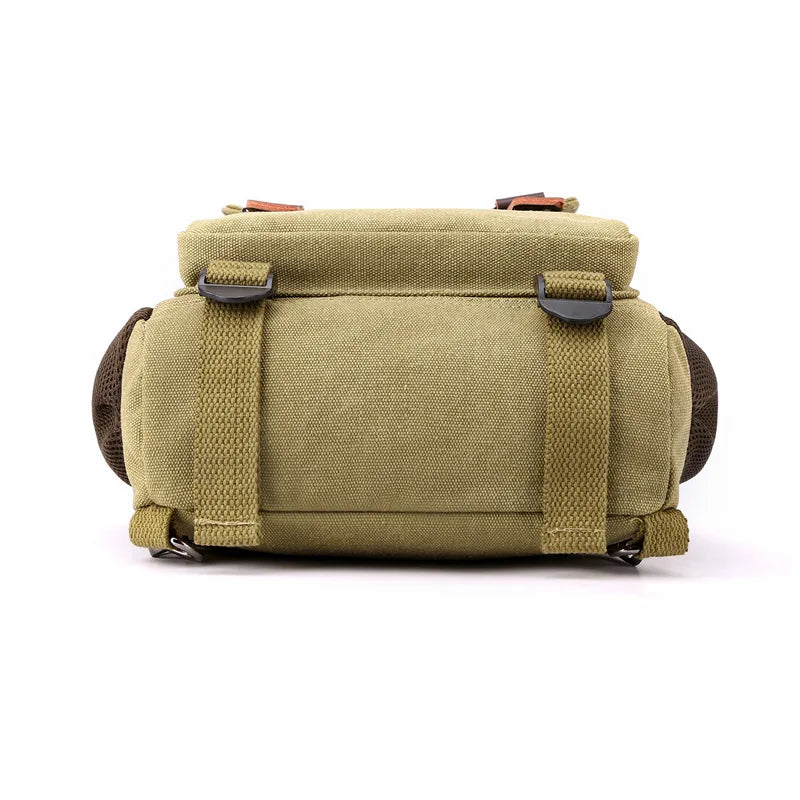 Small Mens Backpack Canvas Casual Backpacks for Men 2024 Mini Male School Bag Rucksack Man Multi-function Crossbody Bag Travel