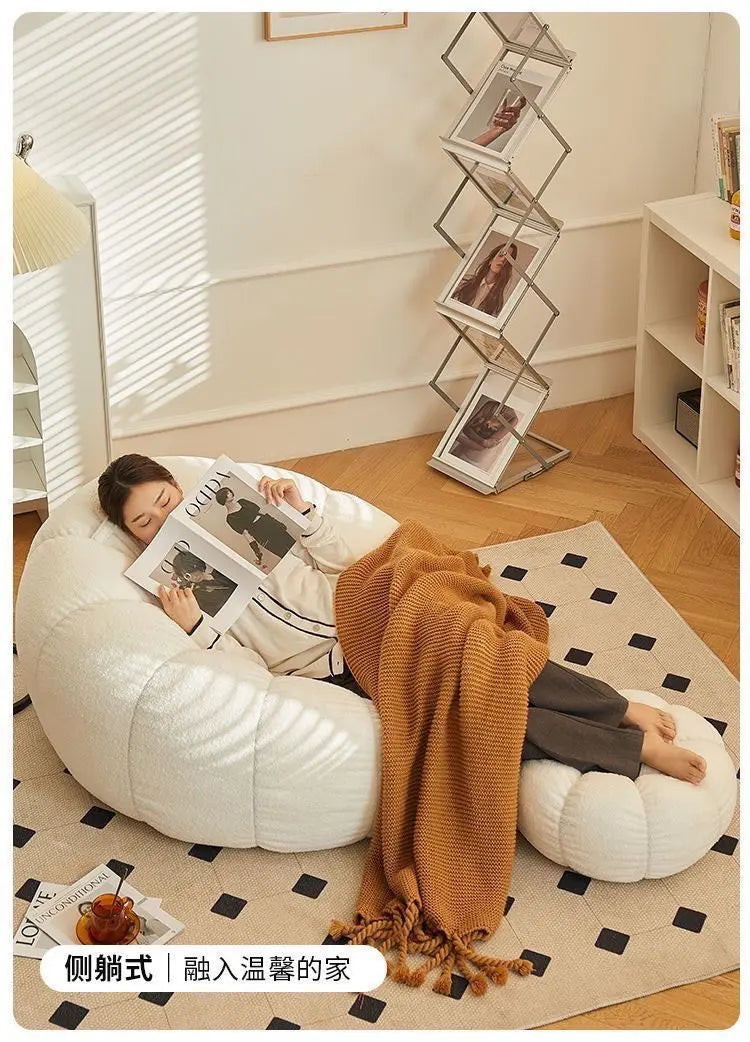 Stool Unique Filling Sofa Yellow White Bedroom Corner Lazy Living Room Bean Bag Puffs Sleeper Floor Canape Salon Furniture Home