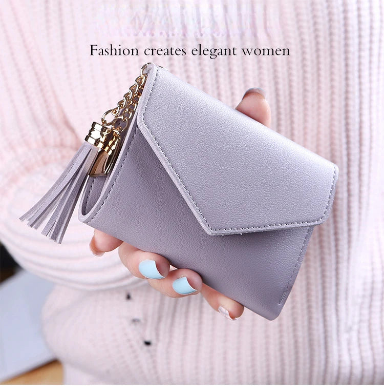 Mini Tassel Wallet Women Fashion Purse Female Short Mini Wallets Korean Students Lovely Purse Female Small Wallet for Women