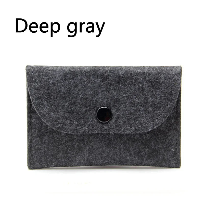 Unisex Felt Coin Purse Bag Women Girls Mini Zipper Coin Wallet Case Casual Square Money Change Card Key Holder Pouch