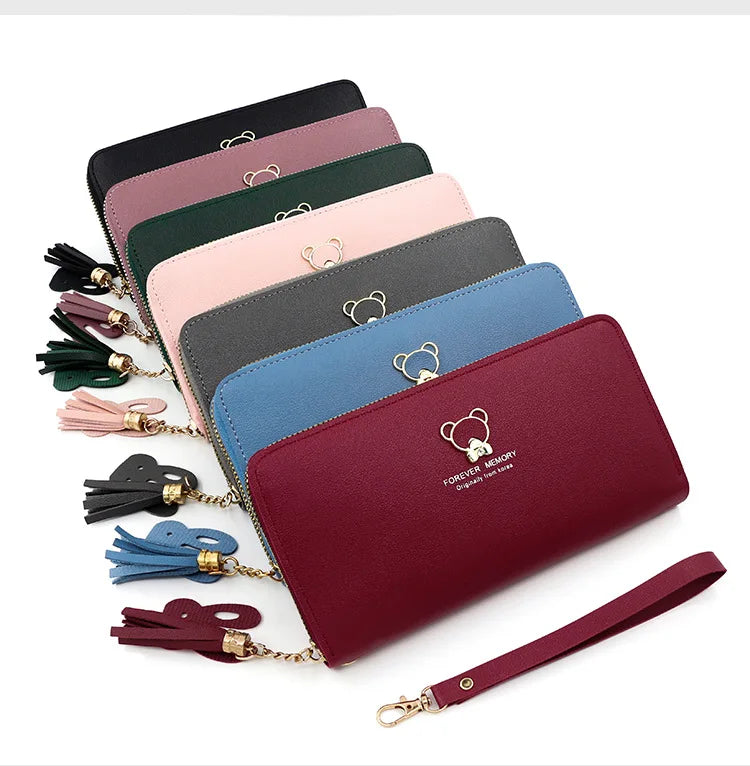 New Women Phone Bags Long Wallets Free Name Engraving Cute Card Holder Zipper Female Purse Minimalist Coin Pocket Women's Wallet