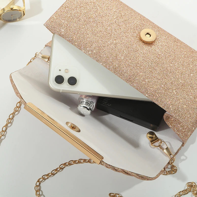 Fashion Elegant Clutch Bag New 2023 Hot Selling Chain Dinner Bag Bride Bridesmaid Lady Handbag Factory Outlet