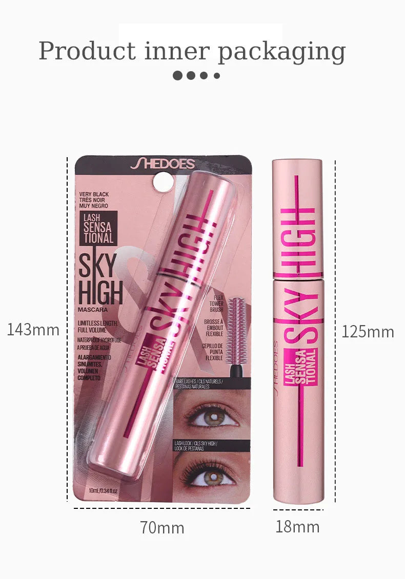 4D Silk Fiber Lash Mascara Lengthening Thick Curling Waterproof Mascara No Fading 24h Lasting Eye Lashes Brush Enhance Eyelashes