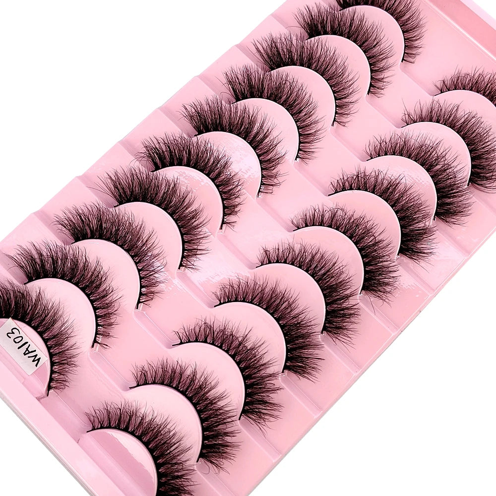 HBZGTLAD New 10 Pairs Natural False Eyelashes Fake Lashes Long Makeup 3d Mink Lashes Extension Eyelash Mink Eyelashes for Beauty