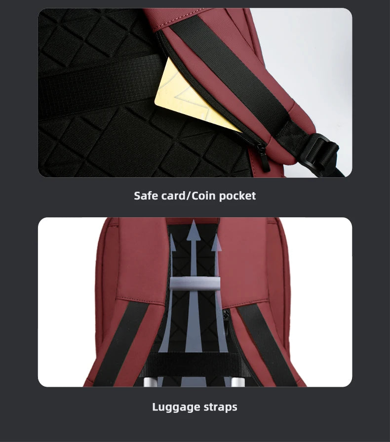 Heroic Knight Business Slim Backpack Men's 15.6" 17" Waterproof Laptop Backpack Fashion Multifunctional Man Work Travel Backpack