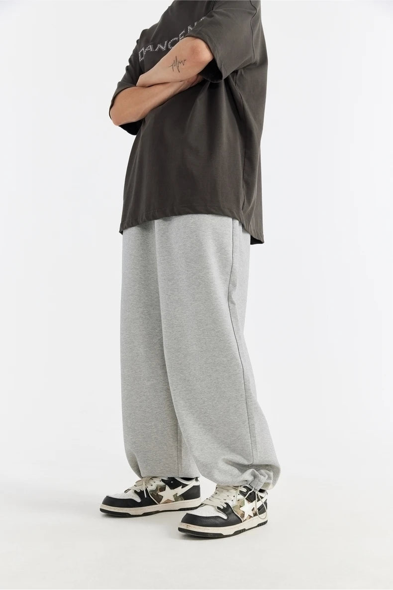 INFLATION Skin-friendly Sweatpants Unisex Cool Feeling Breathable Wide Leg Pants