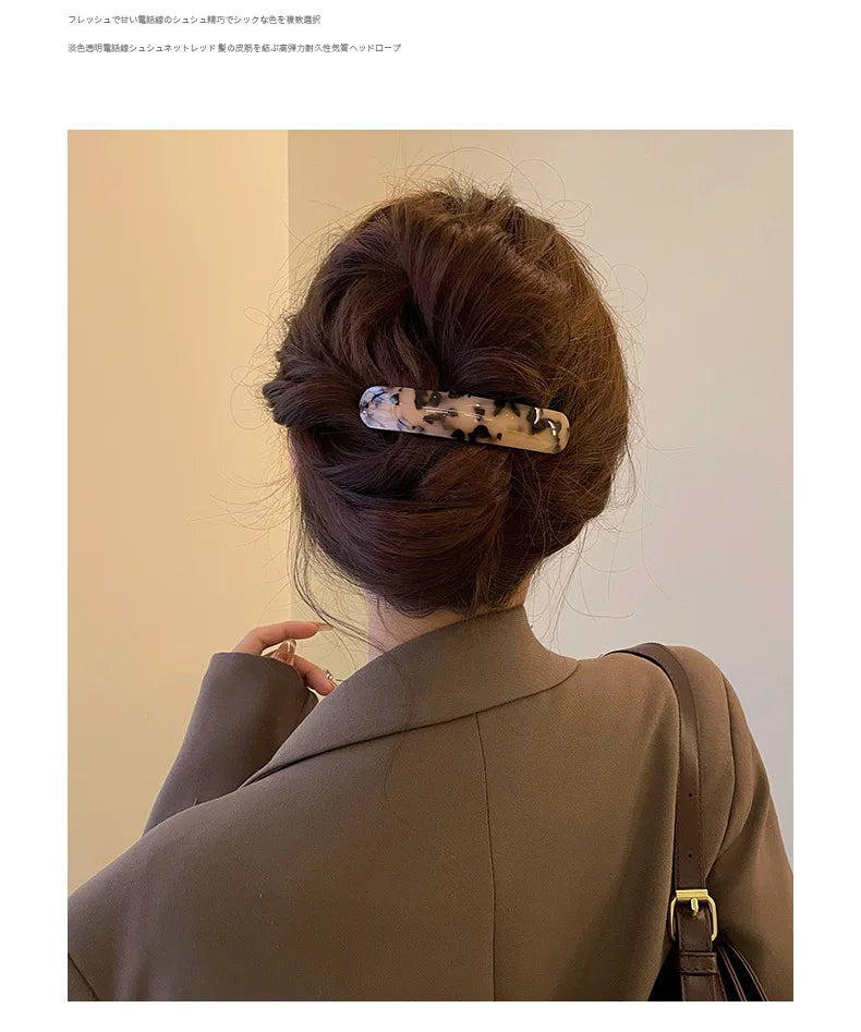 Pince à cheveux chic de haute qualité, pince à ressort pour fille, grande épingle à cheveux française, couvre-chef, épingle à cheveux en arc elliptique brillant, accessoires pour cheveux