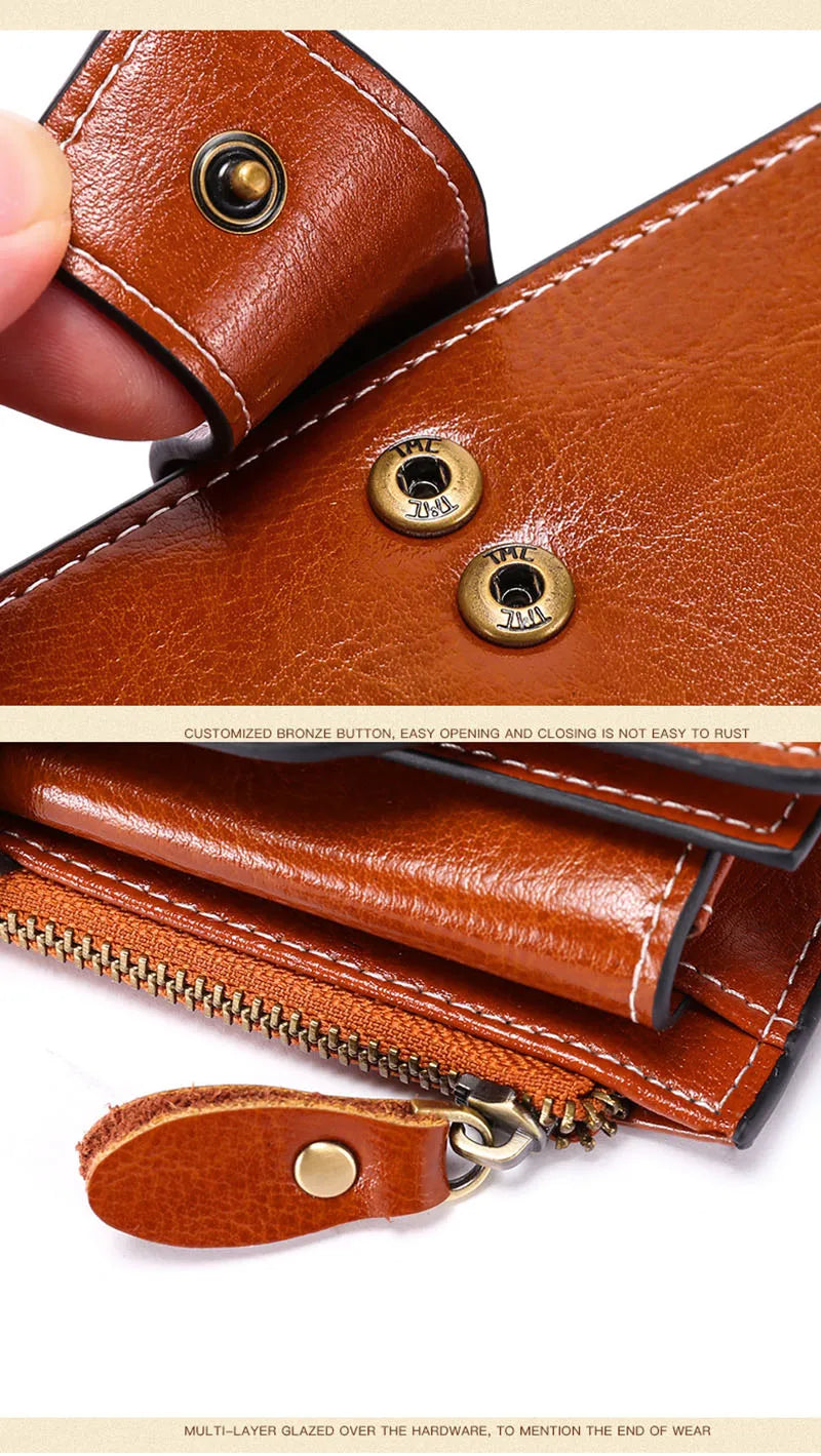 2024 New Rfid Long Women Wallets Clutch Zipper Coin Pocket Female Print Wallet Quality Card Holder Genuine Leather Women Purse