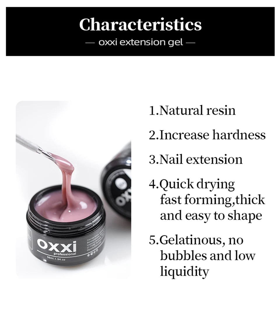 Vernis à ongles UV OXXI 56 ml, gel de construction semi-permanent, manucure, polyongles, gel laque acrylique, émaux de construction faciles