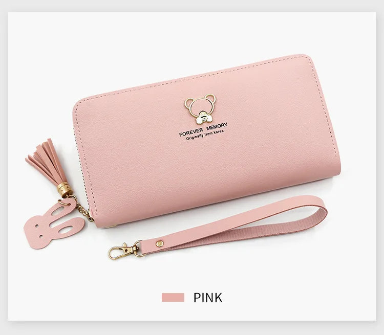 New Women Phone Bags Long Wallets Free Name Engraving Cute Card Holder Zipper Female Purse Minimalist Coin Pocket Women's Wallet