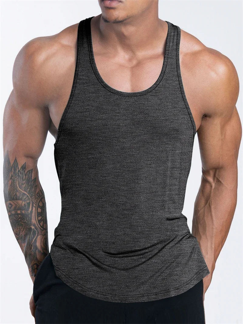 Men's Sports Fitness Tank Top Summer GYM Training  Undershirt Running Basketball Quick Drying Breathable loose Tank Top men tops