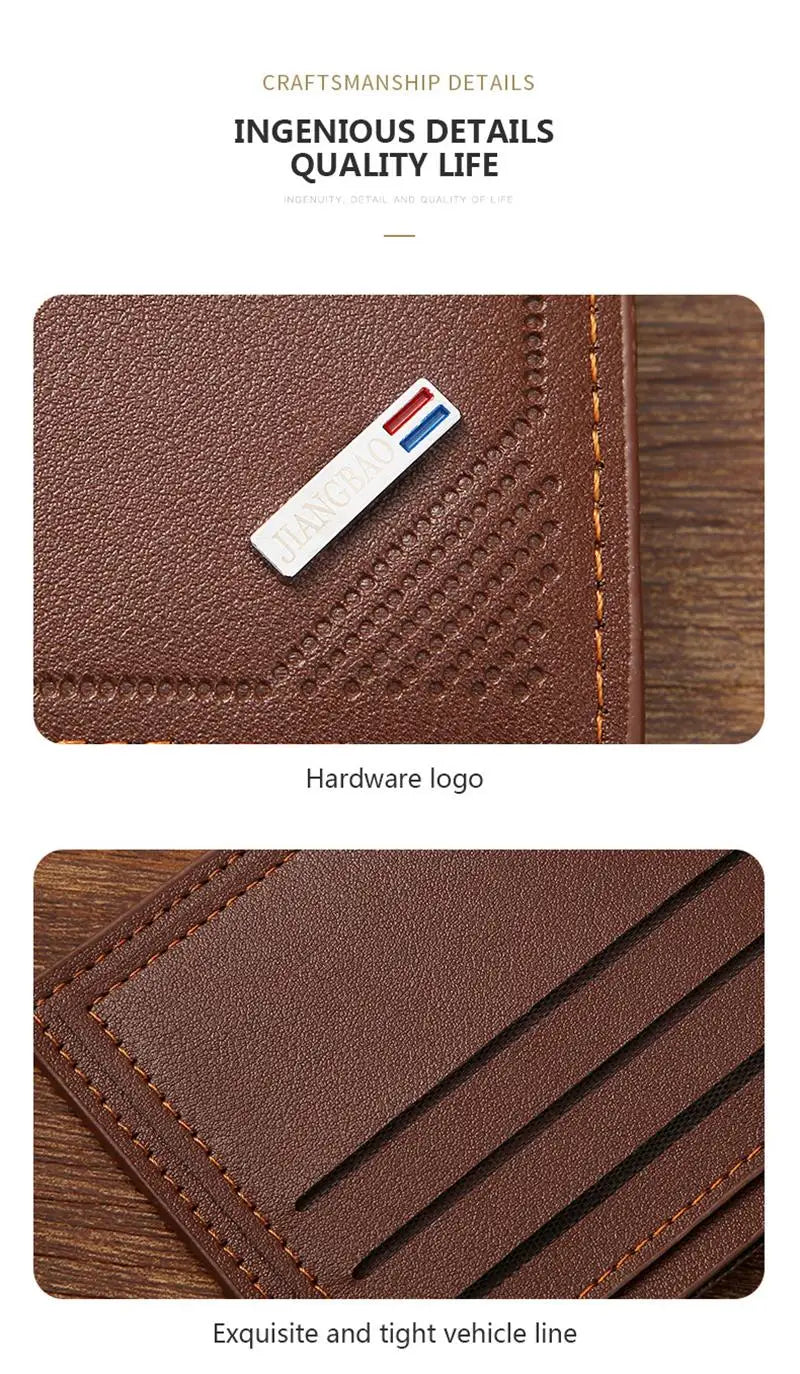 Men Inserts Foldable Wallets Picture Coin Slim Purses Business Money Credit ID Cards Holders Vintage Protection Capacity Bags