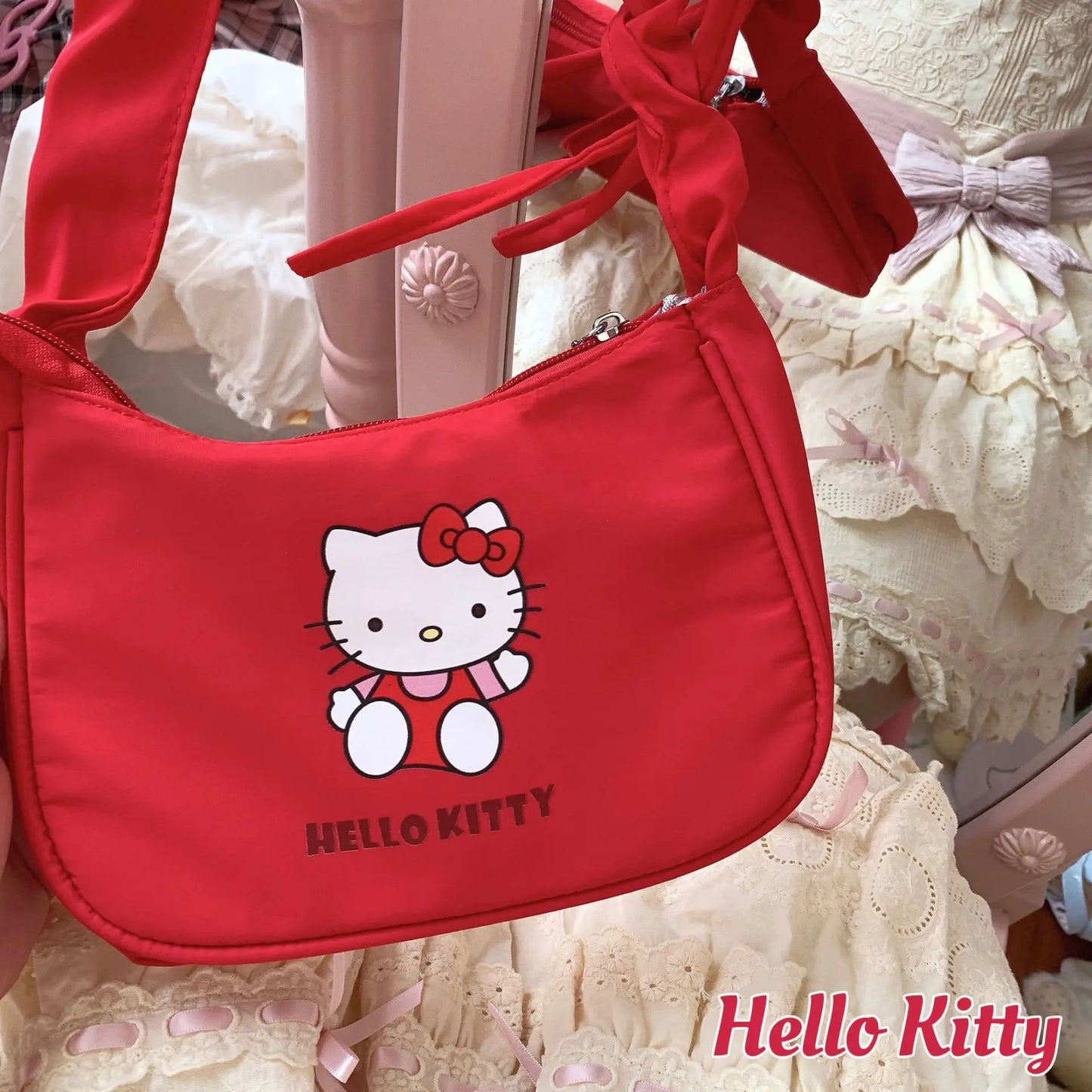 Sanrio Hellokitty Kuromi Cinnamorol Mymelody Pochacco Armpit Bag Kawaii Shoulder Bag Casual Allmatch Tote Women Commuter Handbag