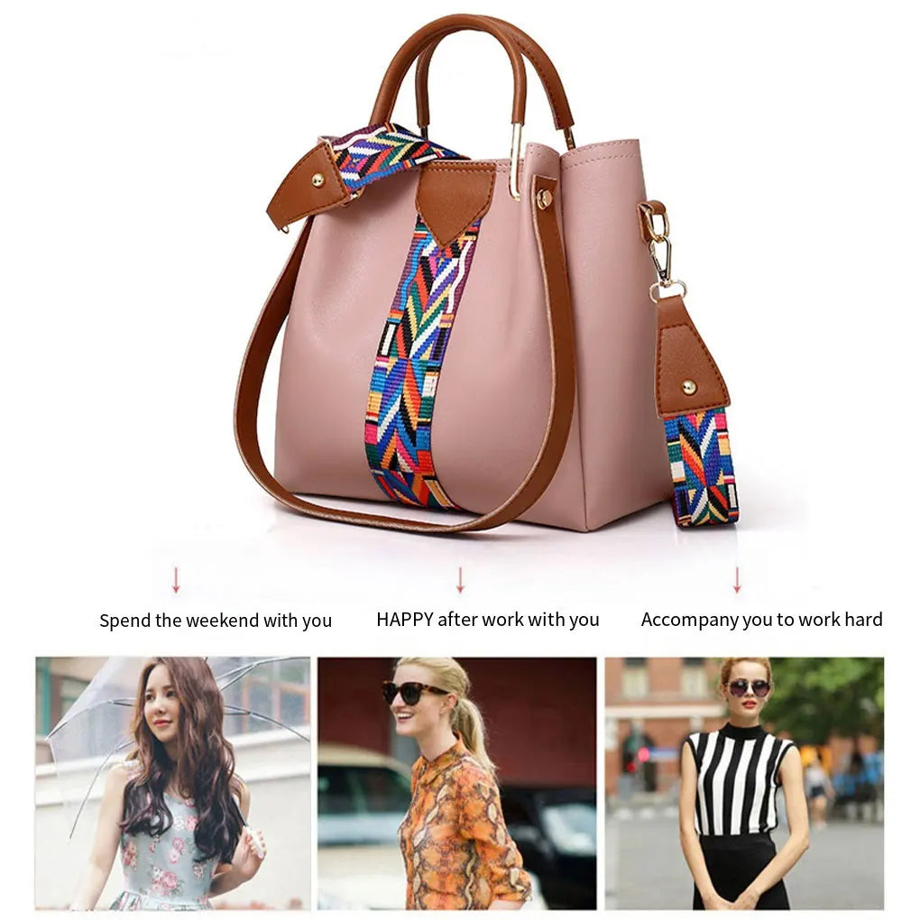 4 Pieces PU Leather Bags Luxury Handbags Solid Color Women Bags Designer Purses and Handbags Set Female Feminina Travel Tote