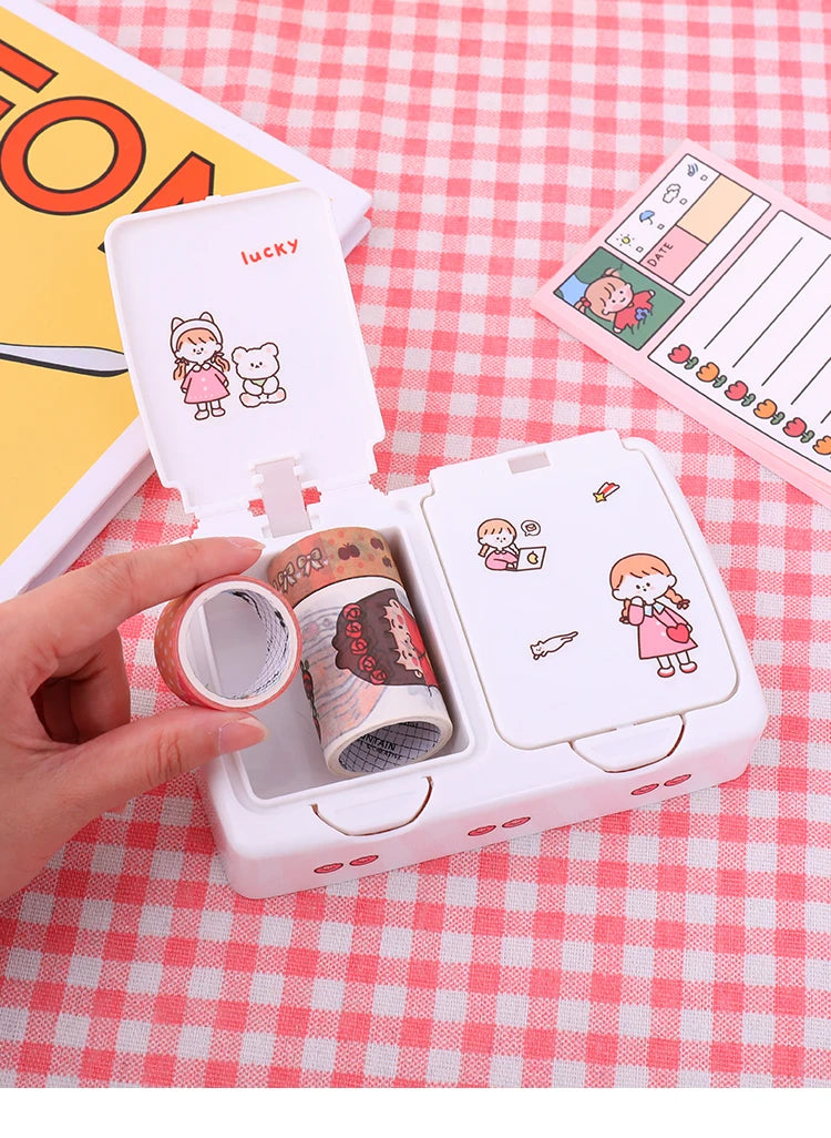 Ins Button Desktop Cute Storage Box with Lid Sundries Mini Jewlery Storage Box Organizer Kawaii Box Container Storage Small