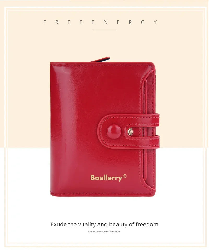 Women Wallets Large Capacity Female Leather Coin Purses Hasp Clutch ID Credit Card Holder Purse Money Bag Red Wallet for Women