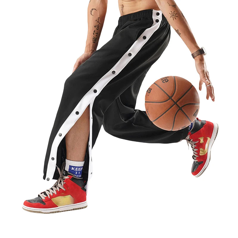 Men Sweatpants Fashion Sportswear Drawstring Straight Track Pants Casual Loose Trousers Mesh fabric Breathable quick drying