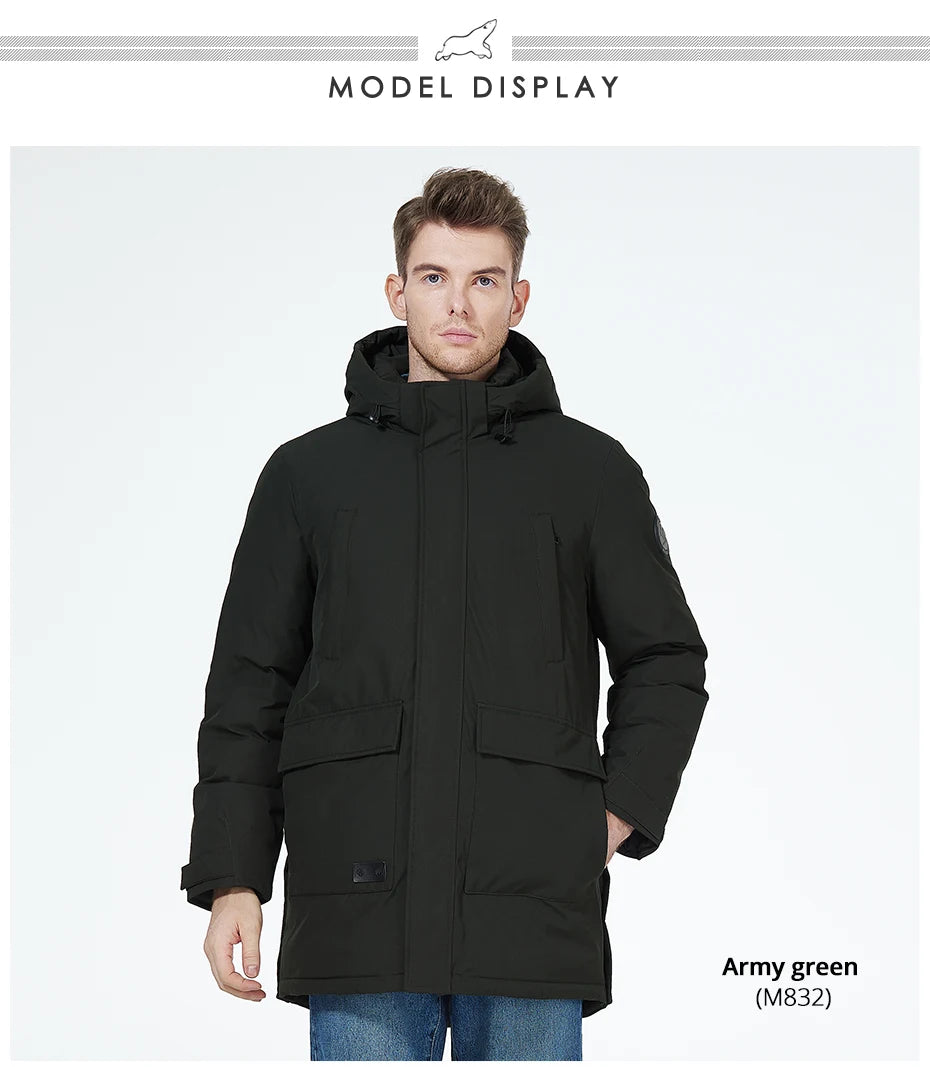 ICEbear 2023 new mens parka jacket windproof warm outerwear Thicken puffer coat for winter MWD3239I