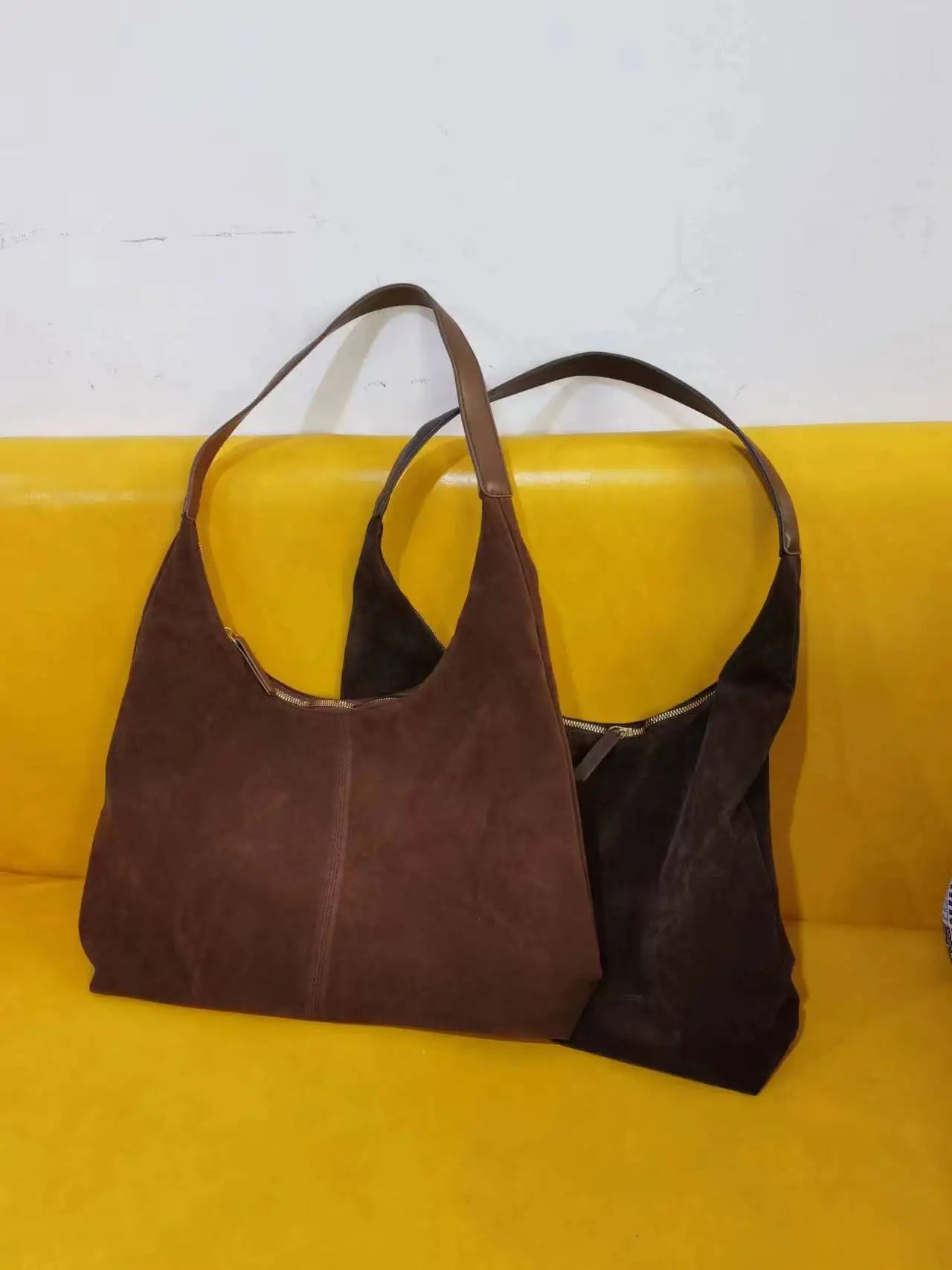 Retro Soft Suede Bag For Women 2023 New Autumn/winter Popular Large Capacity Shoulder Bag Bucket Bag