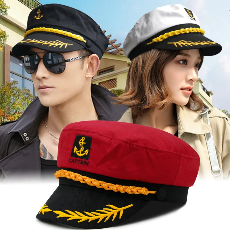 Adult Yacht Sailor Captain Hat Adjustable Men's and Women's Party Hat Makeup Ball Dressing Event Excellent Stylish Accessories