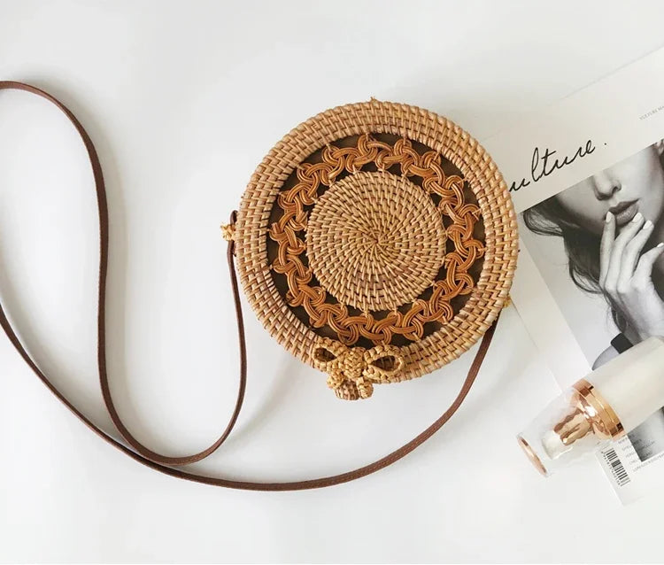 Square Round Mulit Style Straw Bag Handbags Women Summer Rattan Bag Handmade Woven Beach Circle Bohemia Handbag New Fashion