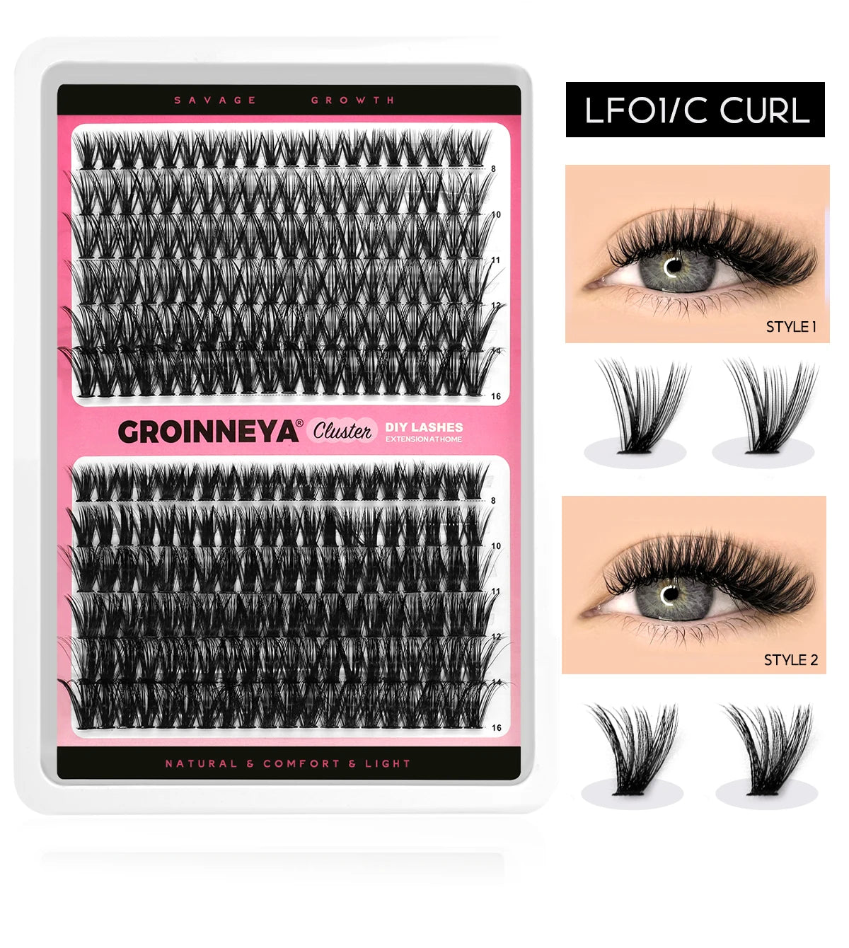 Lashes Clusters Set Extensions Kit Fake eyelashes Mix Lash Clusters with Lash Bond Seal and Lash Applicator Tool Makeup