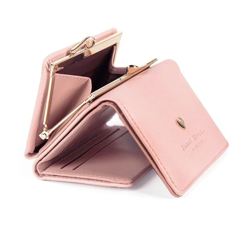 New Fashion Purse Female Short Version of Students Fresh Folding Mini Metal Wallet Cute Purse Lady Coin Purse for Female Lovely